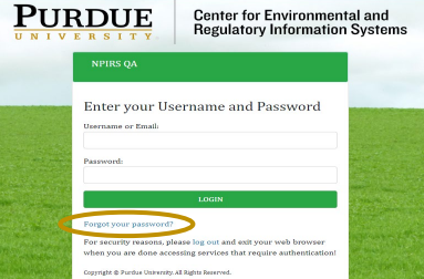 CAS Forgot Link Screenshot