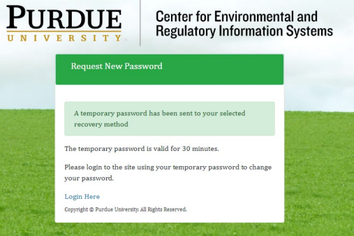 CAS Email Sent Screenshot
